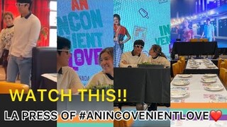“WITH THE LA PRESS FOR #aninconvenientlove❤️#bellemariano #donnypangilinan