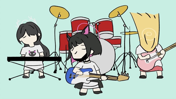 Empat orang yang setuju untuk membentuk band seumur hidup [Azure Files Animation]