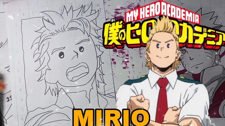 menggambar mirio dari anime my hero academia