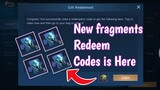 New Redeem codes in mobile legends MPL tournament fragments