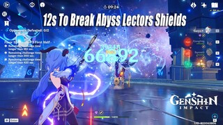 Genshin Impact Abyss 1.5 Ganyu Xiangling Bennett Jean - 12s To Break Abyss Lectors Shields
