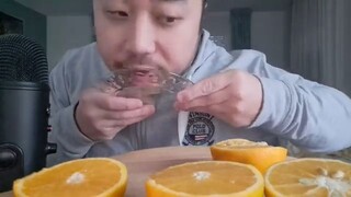 ASMR Plate Licking Squeezed Orange Juice With Inaudible Whispering