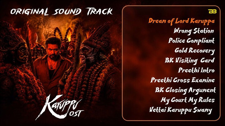 Karuppu (2026) OST Original Sound Track - All BGM Tamil HQ 4K - Suriya, RJ Balaji, Sai Abhyankar