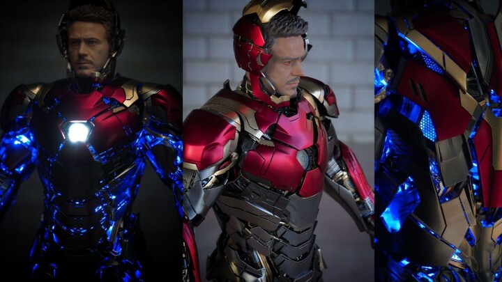 [Pencetakan 3D] 1/4 produk jadi yang dicat Iron Man Mark47 menunjukkan proses pengawetan ringan