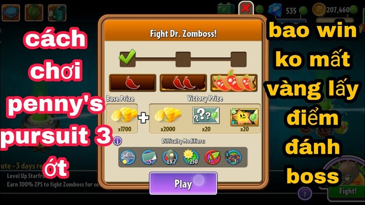 plants vs zombie 2 #68 : cách chơi penny's pursuit ko mất vàng và đánh boss 3 ớt chắc chắn win