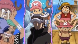 Chopper cưỡi lên Zoro và Law, còn Luffy thì lại cho ngồi lên.