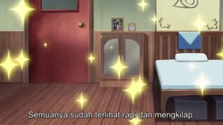 Konohamaru bersihkan kamar naruto
