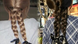 Let's recreate this super simple twin tails hairstyle! (Except for the hair color—it's practically i