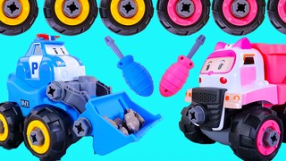 Xe cảnh sát Polly Dumpers và xe nâng hàng Câu chuyện sửa chữa lốp xe