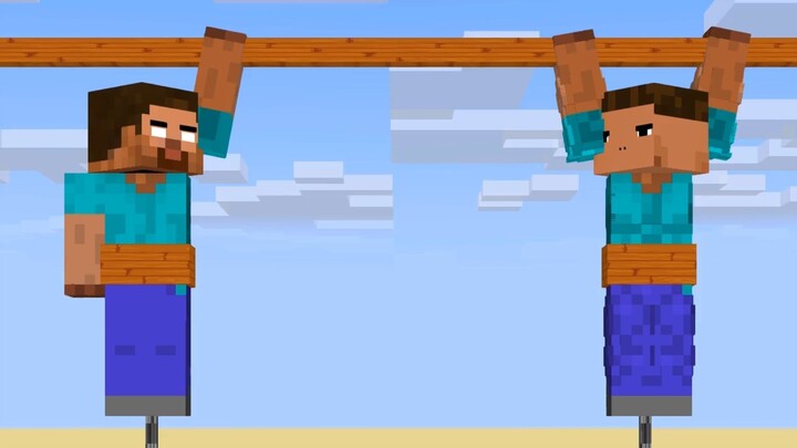 Herobrine Flexing His Pull-Ups