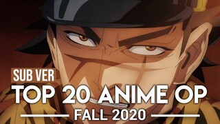 Top 20 Anime Openings - Fall 2020 (Subscribers Version)