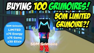 50M Limited Grimoire?! Opening 100 Grimoires in Anime Punching Simulator