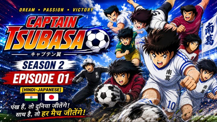 Captain Tsubasa S02E01 [Hindi-Japanese] | Season 2 Episode 1