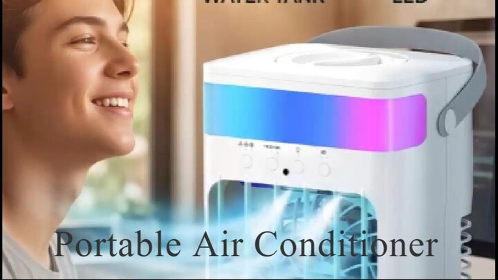 Trending Portable AC 2026 ! 4-in-1 Mini Air Conditioner | 1500ML Tank + Remote + 7-Color LED