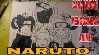 cara mudah menggambar anime Naruto