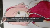 naruto shippuden drawing praktic sakura haruno coloring pake pensil warna