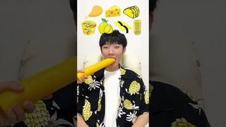 Random Yellow food MUKBANG🧀 #shorts