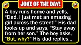 🤣 BEST JOKE OF THE DAY! - A boy notices a beautiful girl across the street... | Funny Clean Jokes