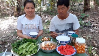 Cá Lòng Tong Kho Khô Chấm Đậu Rồng Cà Pháo Bữa Cơm Ngon Ngoài Vườn| TKQ T550