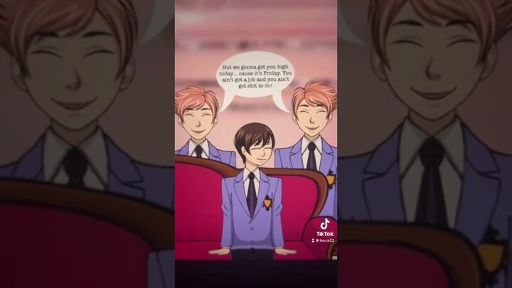 ￼ouran host club twins give Haruhi weed