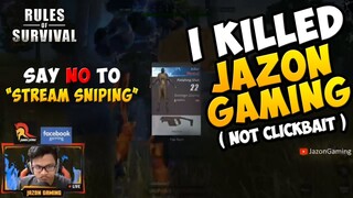 I Killed LEGIT JazonGaming (Not Click Bait) [ Rules of Survival ] ( # 6 )