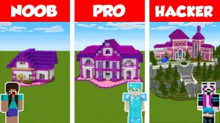 Minecraft NOOB vs PRO vs HACKER: GIRL HOUSE BUILD CHALLENGE in Minecraft / Animation