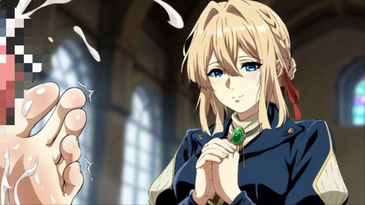 Violet ngocok sosis pakai kaki🥵