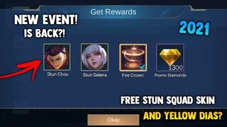NEW! FREE STUN SQUAD SKIN AND FREE EPIC SKIN! 2021 NEW EVENT |MOBILE LEGENDS 2021
