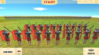 Army Battle - Romans VS Teutonic Knights. Animal Revolt Battle Simulator