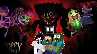 Huggy, Poppy, Giant Bunzo and Mommy Vs Herobrine | Monster School | Minecraft Animation