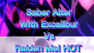 Saber Alter With Excalibur vs Raiden Mei HOT Honkai impact3 vs Fate