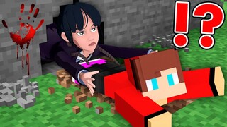 Why Wednesday DRAGGED JJ into Scary Tunnel? - in Minecraft - Maizen