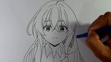 Cara saya Menggambar anime cewek ELAINA step by step (Bukan Tutorial)