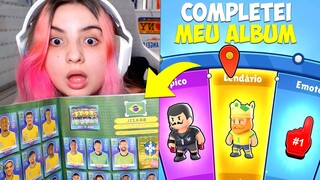 COMPLETEI MEU ALBUM de FIGURINHAS da COPA com NOVAS SKINS da COPA do STUMBLE GUYS!! KKKK