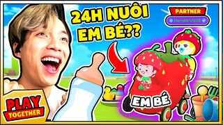 Mr Vịt 1 Ngày Học Làm Ba nuôi Em Bé Dâu Tây Trong Play Together !!