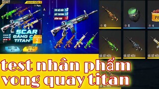 Free fire| review vòng quay titan săn scar đẳng cấp titan đen hơn trò chơi con mực bản full