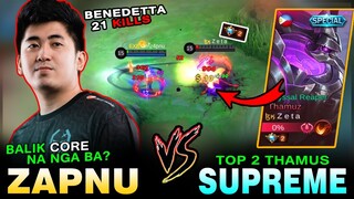 ZAPNU SIKRETONG NAG BABATAK? Z4PNU SUPER AGREESIVE BENEDETTA GAMEPLAY vs TOP 2 SUPREME THAMUS ~ MLBB