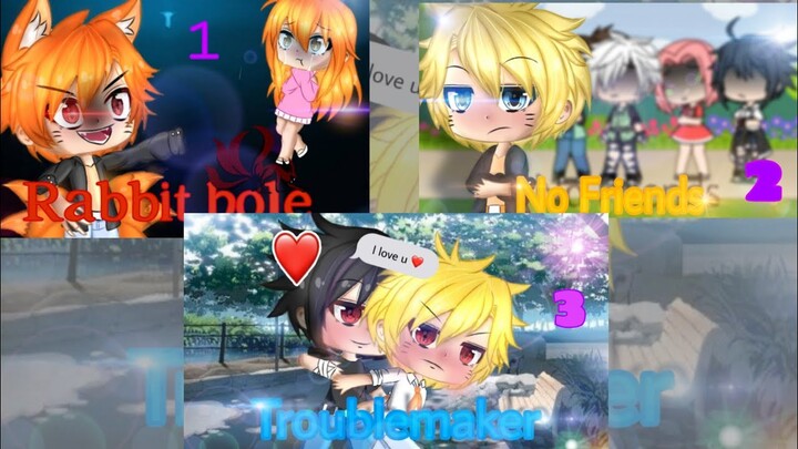 RABBIT HOLE + NO FRIENDS + TROUBLEMAKER // GLMV // SasuNaru // 🌸 Spécial 80 😊🌸 //Lire description