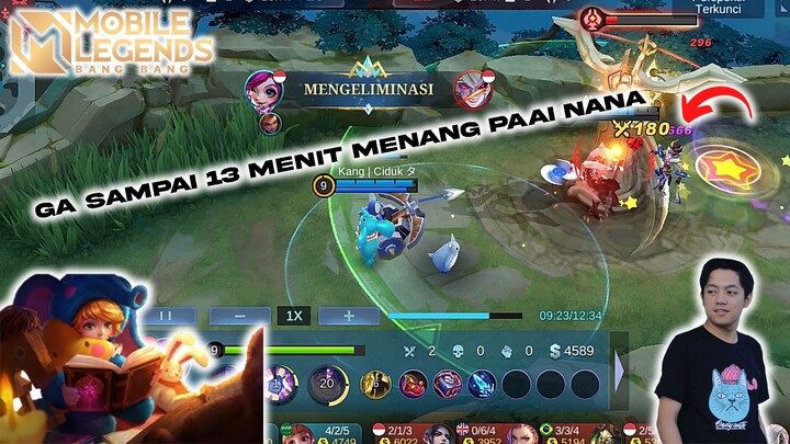 GAK SAMPAI 13 MENIT MENANG PAKAI NANA - Mobile Legends Bang Bang [Indonesia] #BstationGamers