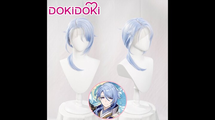 DokiDoki Game Genshin Impact Cosplay  Front Lace Kamisato Ayato Wig