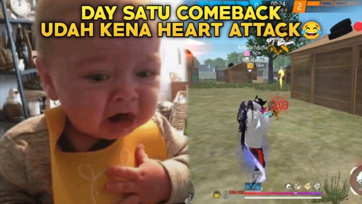 Comeback Push Cs Ranked Lagi Baru Day Pertama Udah Kena Heart Attack😂 - Free Fire Gameplay