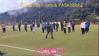 persiapan untuk kegiatan PASKIBRAKA di MIL.68