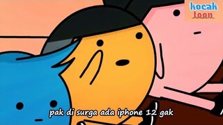 masuk surga - di surga ada iPhone 12 gak pak?? - kartun lucu - kocak toon