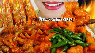 SEBLAK CUANKI CEKER TABUR RAWIT UTUH,  PEDASNYA MOOD BOOSTER BANGET | EATING SOUNDS