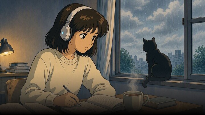 Rainy Afternoon Lofi | 90s Anime Aesthetic for Deep Focus, Coffee & Studying