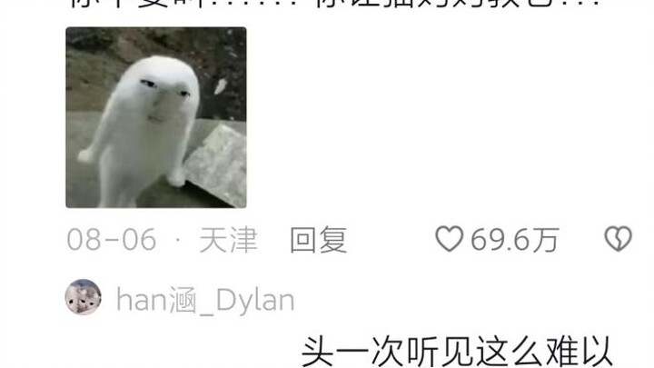 我以为有多奇怪，直到你喵一声和它喵一声我都怀疑有你一半的血缘，这一刻“你别教坏孩子”具象化了