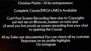 Christian Martin Course AI for entrepreneurs Download