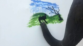 น้องสุดาวาดรูปดอกไม้ลมหนาว