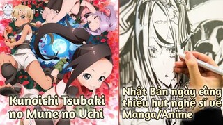 Nhật Bản ngày càng thiếu hụt nghệ sĩ vẽ Manga/Anime; Anime mới: Kunoichi Tsubaki no Mune no Uchi