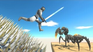 Long Jump Over Giant Rotor Full of Spikes - Animal Revolt Battle Simulator